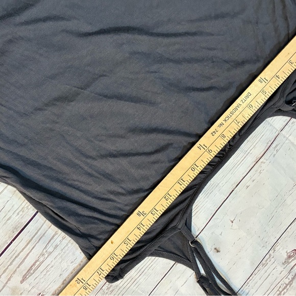 Joe's Jeans Medium Flowy V-neck Charcoal Sleeveless Tank Top Mock Button Down‎ - Picture 14 of 15